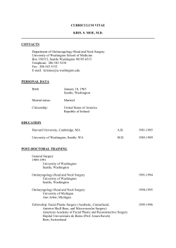 CURRICULUM VITAE - University of Washington Department of