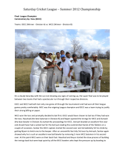 Saturday Cricket League * Summer 2012 Championship