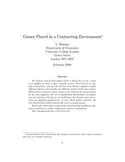 Games Played in a Contracting Environment"
