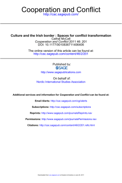Cooperation and Conflict - Queen`s University Belfast