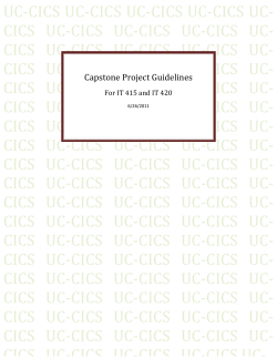 Capstone Project Guidelines - UC-CICS