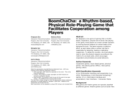 BoomChaCha: a Rhythm-based, Physical Role