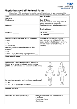 Physiotherapy Self-Referral Form