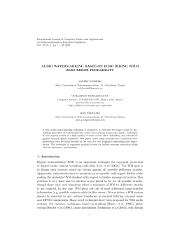 AUDIO WATERMARKING BASED ON ECHO HIDING WITH ZERO