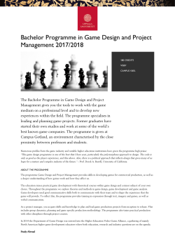Bachelor Programme in Game Design and Project Management