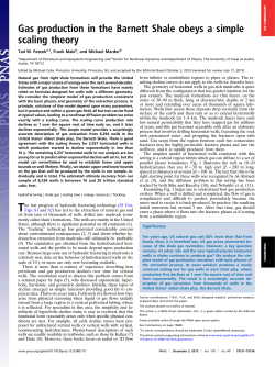 Gas production in the Barnett Shale obeys a simple scaling theory