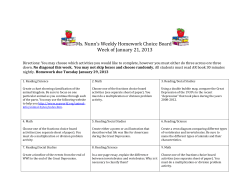 Ms. Nunn`s Weekly Homework Choice Board Week of January 21