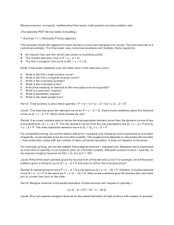 Microeconomics, monopoly, mathematical final exam multi