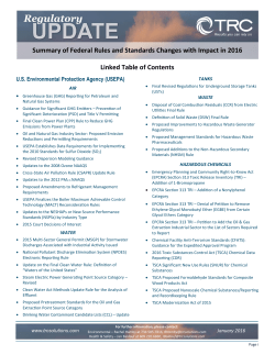 Summary of Federal Rules and Standards Changes