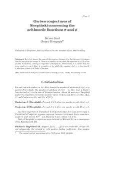 On two conjecture of Sierpinski concerning the