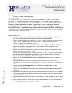 NUR250 &ndash; Professional Nursing Practicum Prerequisite: Admission