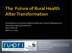 Rural System Balance - HFMA South Dakota Chapter