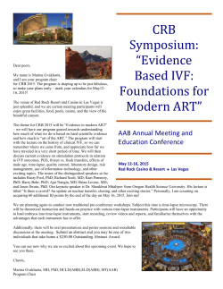 CRB Symposium: &ldquo;Evidence Based IVF: Foundations for Modern ART&rdquo;