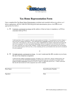 Tax Home Representation Form
