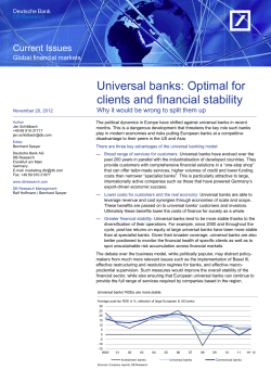 Universal banks: Optimal for clients and financial