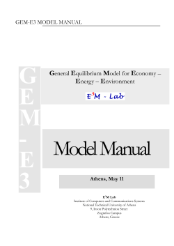 General Equilibrium Model for Economy &ndash; Energy