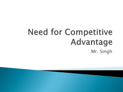 Need for Competitive Advantage
