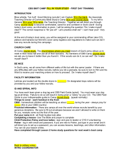 CBS B00T CAMP FILL IN YOUR STUDY