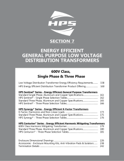 Energy Efficient Distribution Transformer Section
