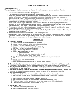 TENNIS HANDOUT