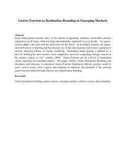 Gastro-tourism as destination branding in emerging markets