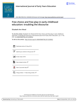 Free choice and free play in early childhood education: troubling the