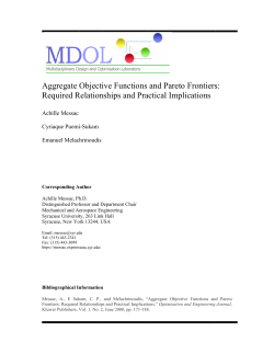 Aggregate Objective Functions and Pareto Frontiers
