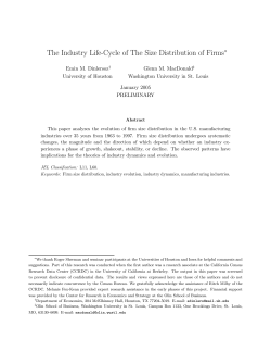 The Industry Life-Cycle of The Size Distribution of Firms&lowast;