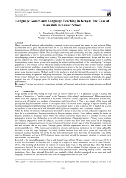 Language Games and Language Teaching in Kenya