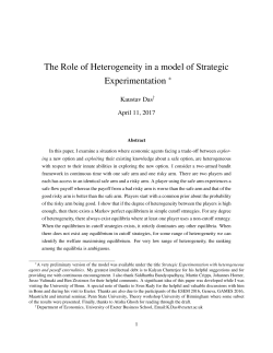 The Role of Heterogeneity in a model of Strategic Experimentation