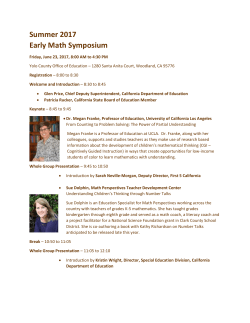 Summer 2017 Early Math Symposium