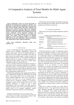 A Comparative Analysis of Trust Models for Multi