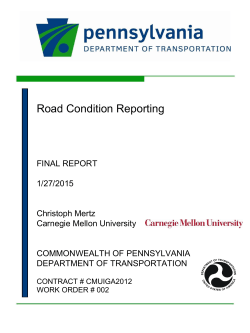 Road Condition Reporting
