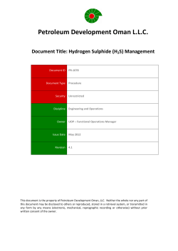 Hydrogen Sulphide Management Procedure