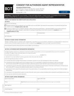 Consent for Authorized Agent Representative