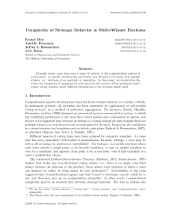 Complexity of Strategic Behavior in Multi-Winner