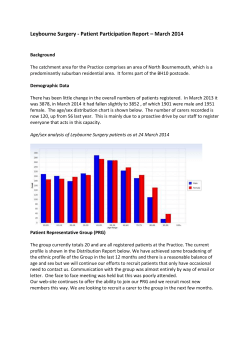 Leybourne Surgery - Action Plan 2014 following Patient Survey