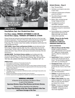 SENIOR FAIR FLOWER SHOW - Tuscarawas County Fair
