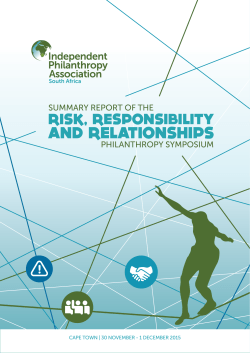 IPASA 2015 Symposium Report - Independent Philanthropy