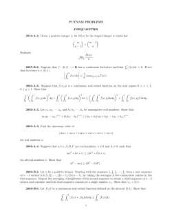 PUTNAM PROBLEMS INEQUALITIES 2016-A