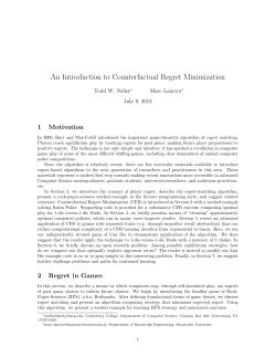 An Introduction to Counterfactual Regret Minimization