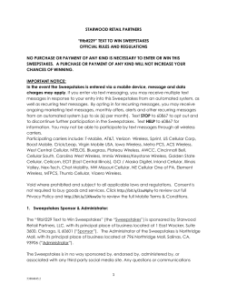 TEXT TO WIN SWEEPSTAKES OFFICIAL RULES