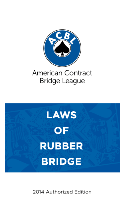 laws of rubber bridge - American Contract Bridge League