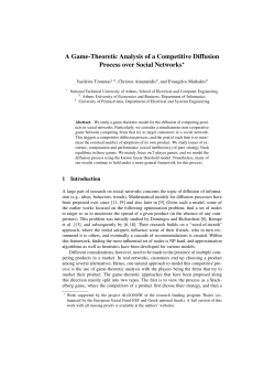 A Game-Theoretic Analysis of a Competitive Diffusion Process over