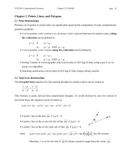 Points, Lines and Polygons