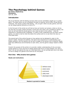 Introduction to the Psychology of Games