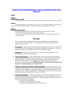 Grande Prairie Industrial Hockey League Constitution and By