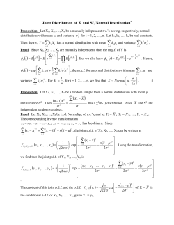 Joint Distribution of and S2, Normal Distribution