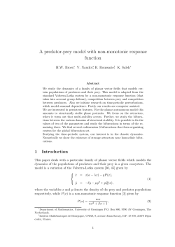 A predator-prey model with non