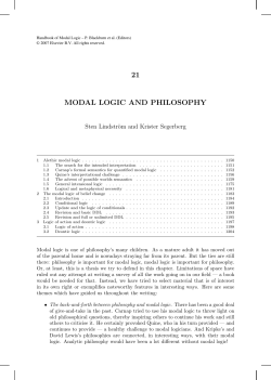 21 modal logic and philosophy
